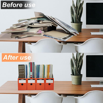 White Cardboard Magazine Holder for Desk or Shelves