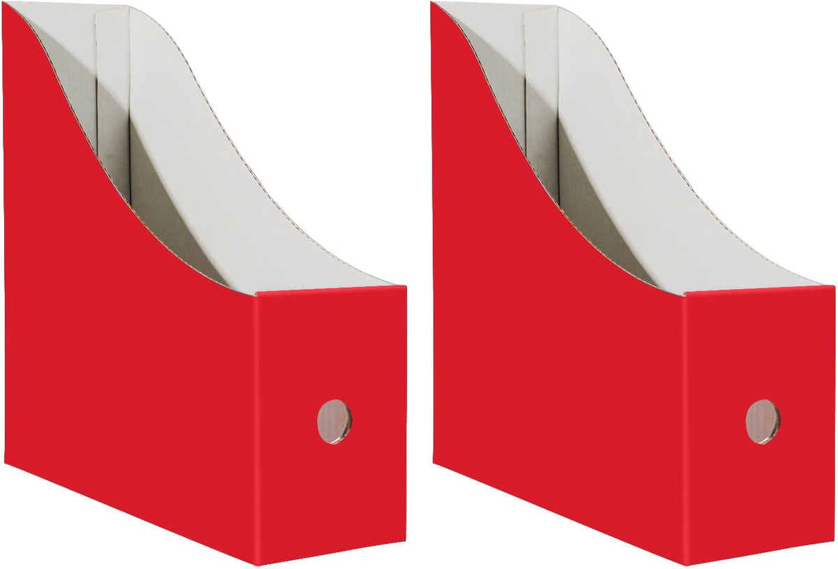 White Cardboard Magazine Holder for Desk or Shelves