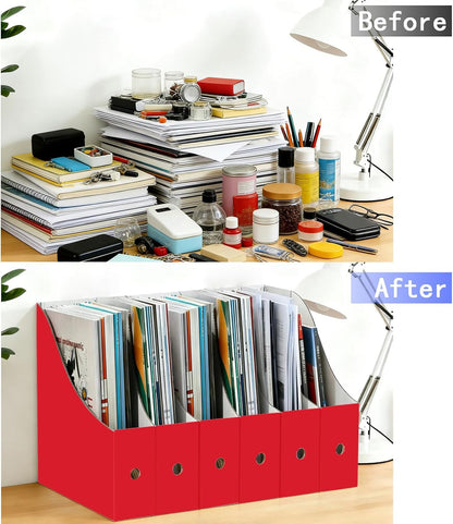 White Cardboard Magazine Holder for Desk or Shelves