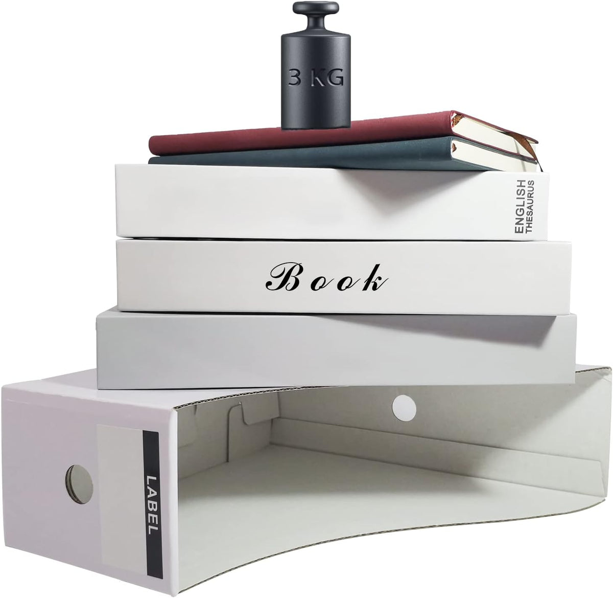 White Cardboard Magazine Holder for Desk or Shelves