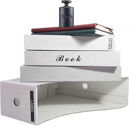 White Cardboard Magazine Holder for Desk or Shelves