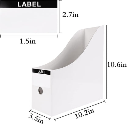 White Cardboard Magazine Holder for Desk or Shelves