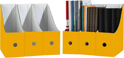 White Cardboard Magazine Holder for Desk or Shelves