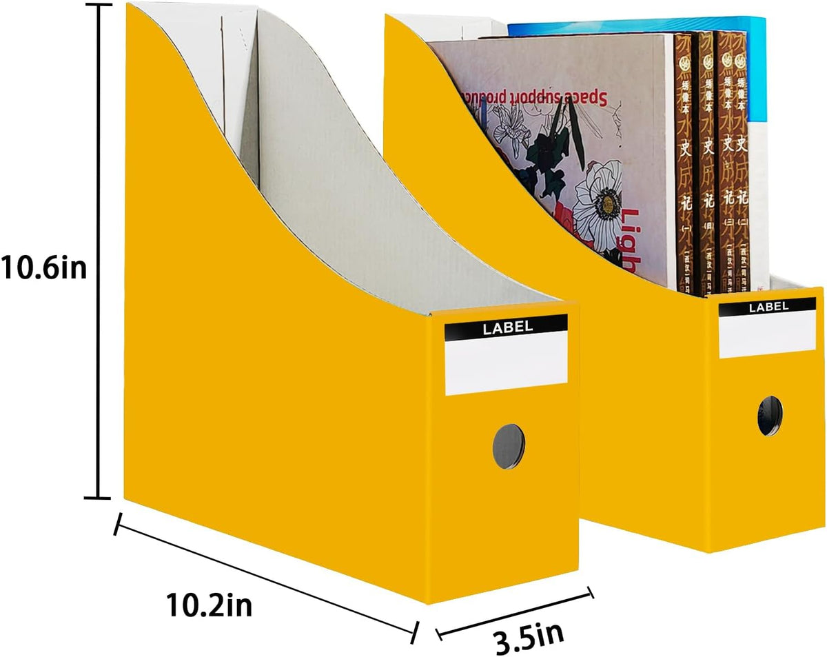 White Cardboard Magazine Holder for Desk or Shelves