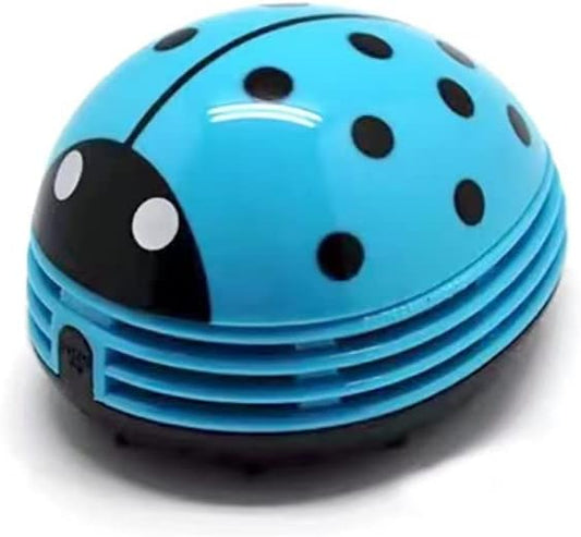 Blue Beetle Shaped Portable Corner Desk Table Top Vacuum Cleaner Mini Cute Vacuum Cleaner Dust Sweeper(Blue Color)