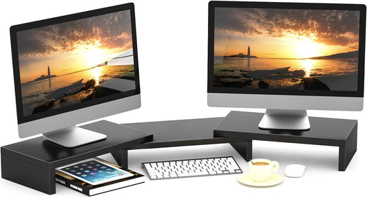 TAVR Monitor Stand Riser, Office Desktop Organizer Stand for 2 Monitors