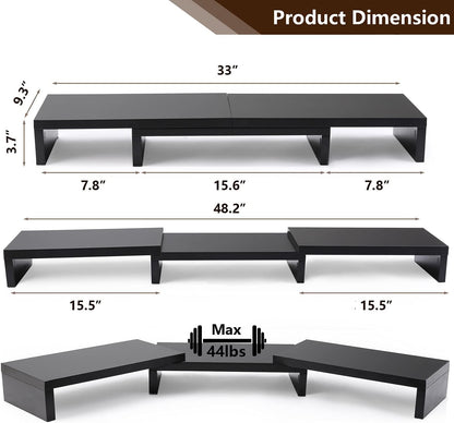 TAVR Monitor Stand Riser, Office Desktop Organizer Stand for 2 Monitors