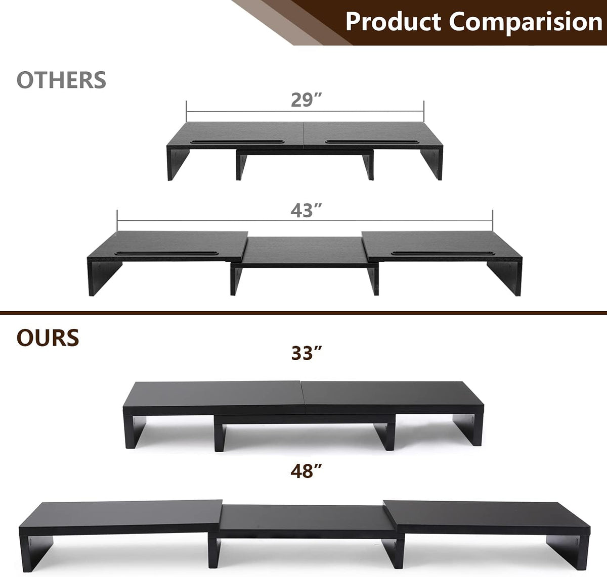 TAVR Monitor Stand Riser, Office Desktop Organizer Stand for 2 Monitors