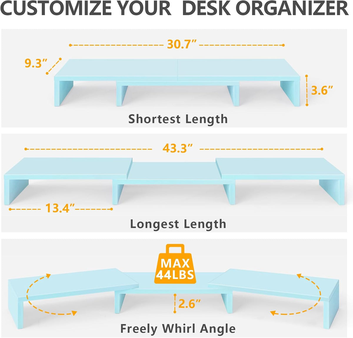 TAVR Monitor Stand Riser, Office Desktop Organizer Stand for 2 Monitors