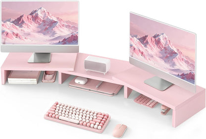 TAVR Monitor Stand Riser, Office Desktop Organizer Stand for 2 Monitors