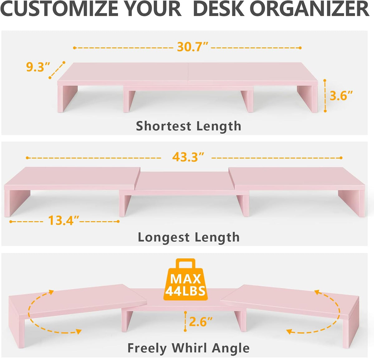 TAVR Monitor Stand Riser, Office Desktop Organizer Stand for 2 Monitors