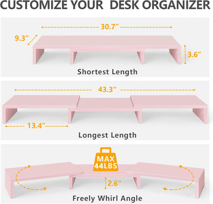 TAVR Monitor Stand Riser, Office Desktop Organizer Stand for 2 Monitors