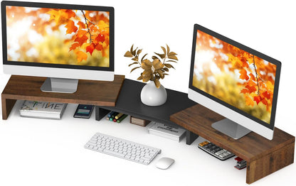 TAVR Monitor Stand Riser, Office Desktop Organizer Stand for 2 Monitors
