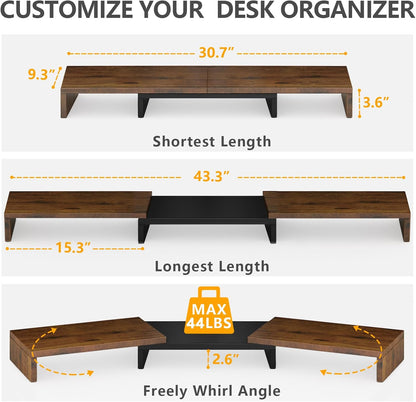 TAVR Monitor Stand Riser, Office Desktop Organizer Stand for 2 Monitors