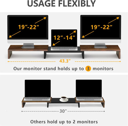 TAVR Monitor Stand Riser, Office Desktop Organizer Stand for 2 Monitors