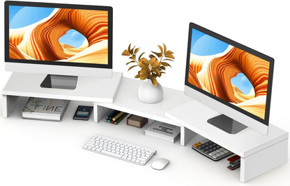 TAVR Monitor Stand Riser, Office Desktop Organizer Stand for 2 Monitors