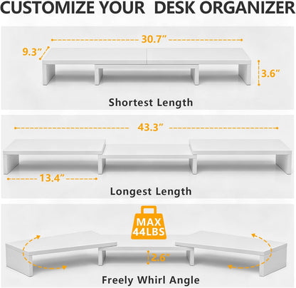 TAVR Monitor Stand Riser, Office Desktop Organizer Stand for 2 Monitors