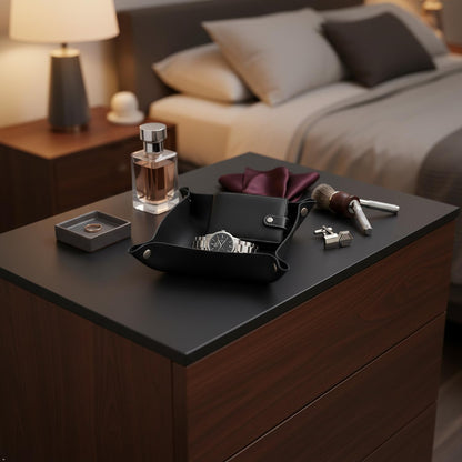 Personalized Full Grain Leather Travel Valet Tray