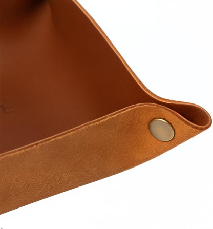 Personalized Full Grain Leather Travel Valet Tray
