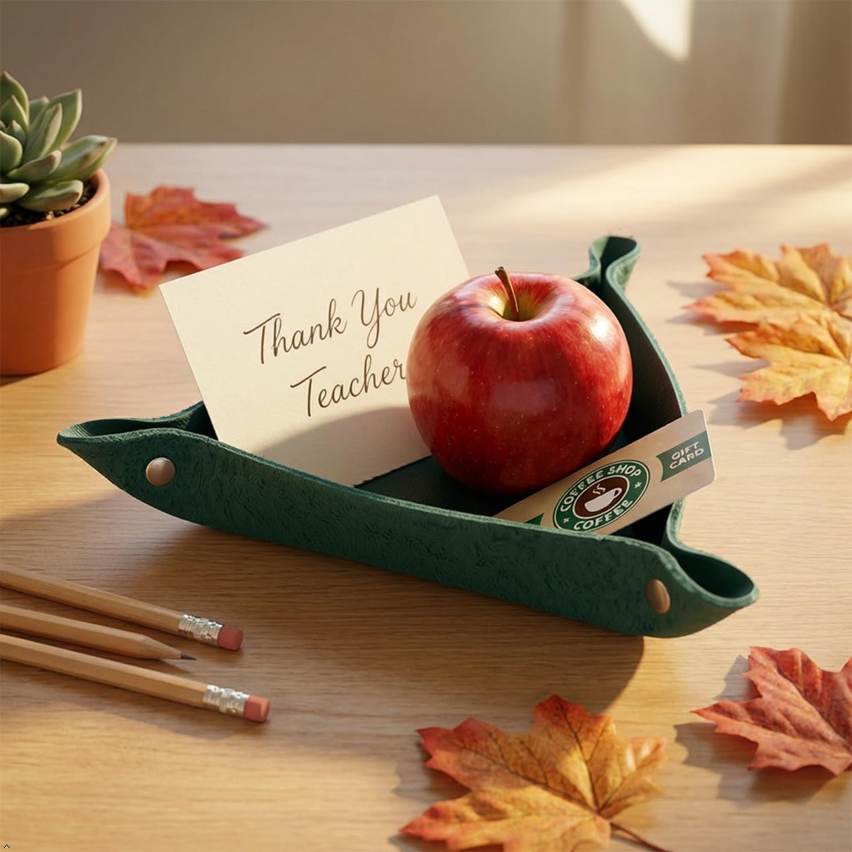 Personalized Full Grain Leather Travel Valet Tray