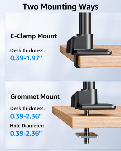 Dual Monitor Stand Fits 49 45 42 40 39 34 32 Inch Screens, Heavy Duty Dual Monitor Arm Holds 7.7-44 lbs, Vertical Stacked Monitors Mount, Full Motion, Height Adjustable, VESA Mount