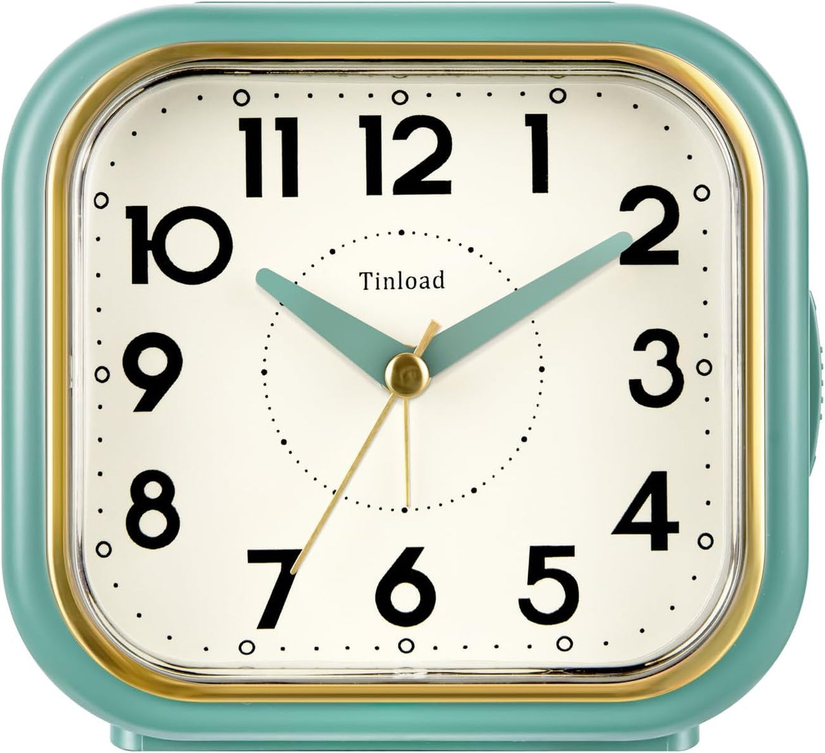 4.3" Vintage Retro Analog Alarm Clock, Super Silent Non Ticking Clock with Manual Light, Snooze, Battery Operated, Simply Design, for Living Room, Bedroom, Bedside, Desk(Green-V2)