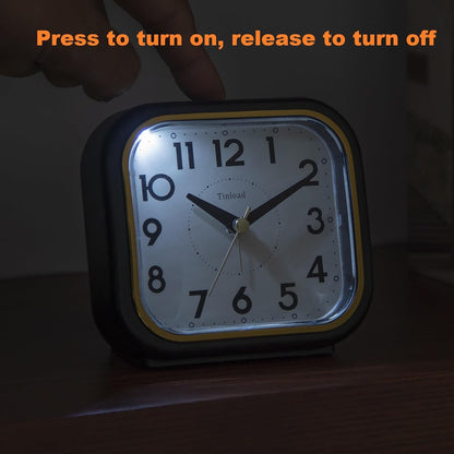 4.3" Vintage Retro Analog Alarm Clock, Super Silent Non Ticking Clock with Manual Light, Snooze, Battery Operated, Simply Design, for Living Room, Bedroom, Bedside, Desk(Green-V2)