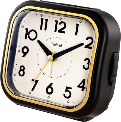 4.3" Vintage Retro Analog Alarm Clock, Super Silent Non Ticking Clock with Manual Light, Snooze, Battery Operated, Simply Design, for Living Room, Bedroom, Bedside, Desk(Green-V2)