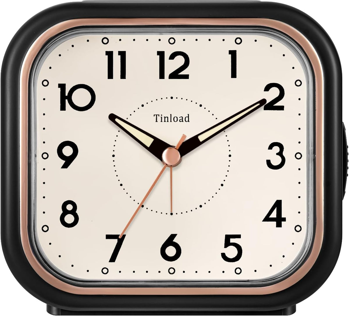 4.3" Vintage Retro Analog Alarm Clock, Super Silent Non Ticking Clock with Manual Light, Snooze, Battery Operated, Simply Design, for Living Room, Bedroom, Bedside, Desk(Green-V2)