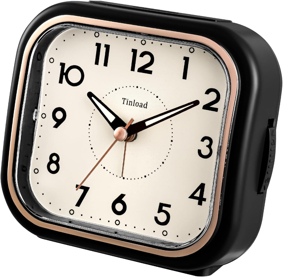 4.3" Vintage Retro Analog Alarm Clock, Super Silent Non Ticking Clock with Manual Light, Snooze, Battery Operated, Simply Design, for Living Room, Bedroom, Bedside, Desk(Green-V2)