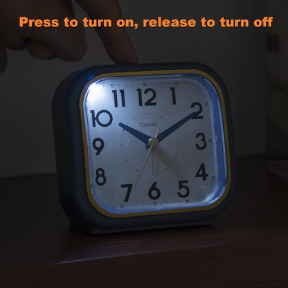 4.3" Vintage Retro Analog Alarm Clock, Super Silent Non Ticking Clock with Manual Light, Snooze, Battery Operated, Simply Design, for Living Room, Bedroom, Bedside, Desk(Green-V2)