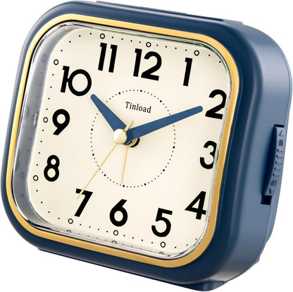 4.3" Vintage Retro Analog Alarm Clock, Super Silent Non Ticking Clock with Manual Light, Snooze, Battery Operated, Simply Design, for Living Room, Bedroom, Bedside, Desk(Green-V2)