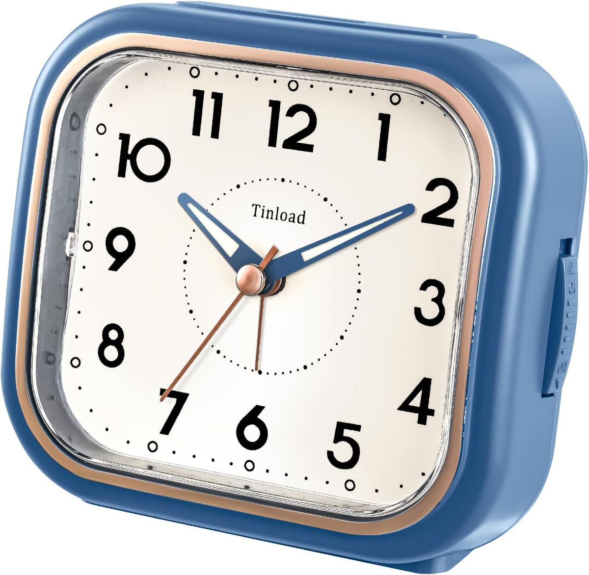4.3" Vintage Retro Analog Alarm Clock, Super Silent Non Ticking Clock with Manual Light, Snooze, Battery Operated, Simply Design, for Living Room, Bedroom, Bedside, Desk(Green-V2)