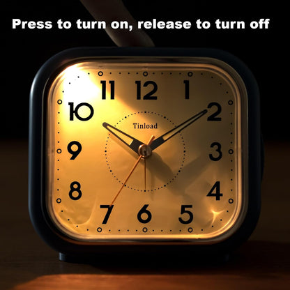 4.3" Vintage Retro Analog Alarm Clock, Super Silent Non Ticking Clock with Manual Light, Snooze, Battery Operated, Simply Design, for Living Room, Bedroom, Bedside, Desk(Green-V2)