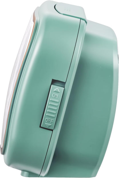 4.3" Vintage Retro Analog Alarm Clock, Super Silent Non Ticking Clock with Manual Light, Snooze, Battery Operated, Simply Design, for Living Room, Bedroom, Bedside, Desk(Green-V2)