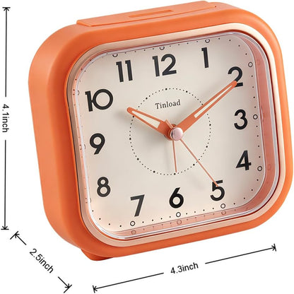 4.3" Vintage Retro Analog Alarm Clock, Super Silent Non Ticking Clock with Manual Light, Snooze, Battery Operated, Simply Design, for Living Room, Bedroom, Bedside, Desk(Green-V2)