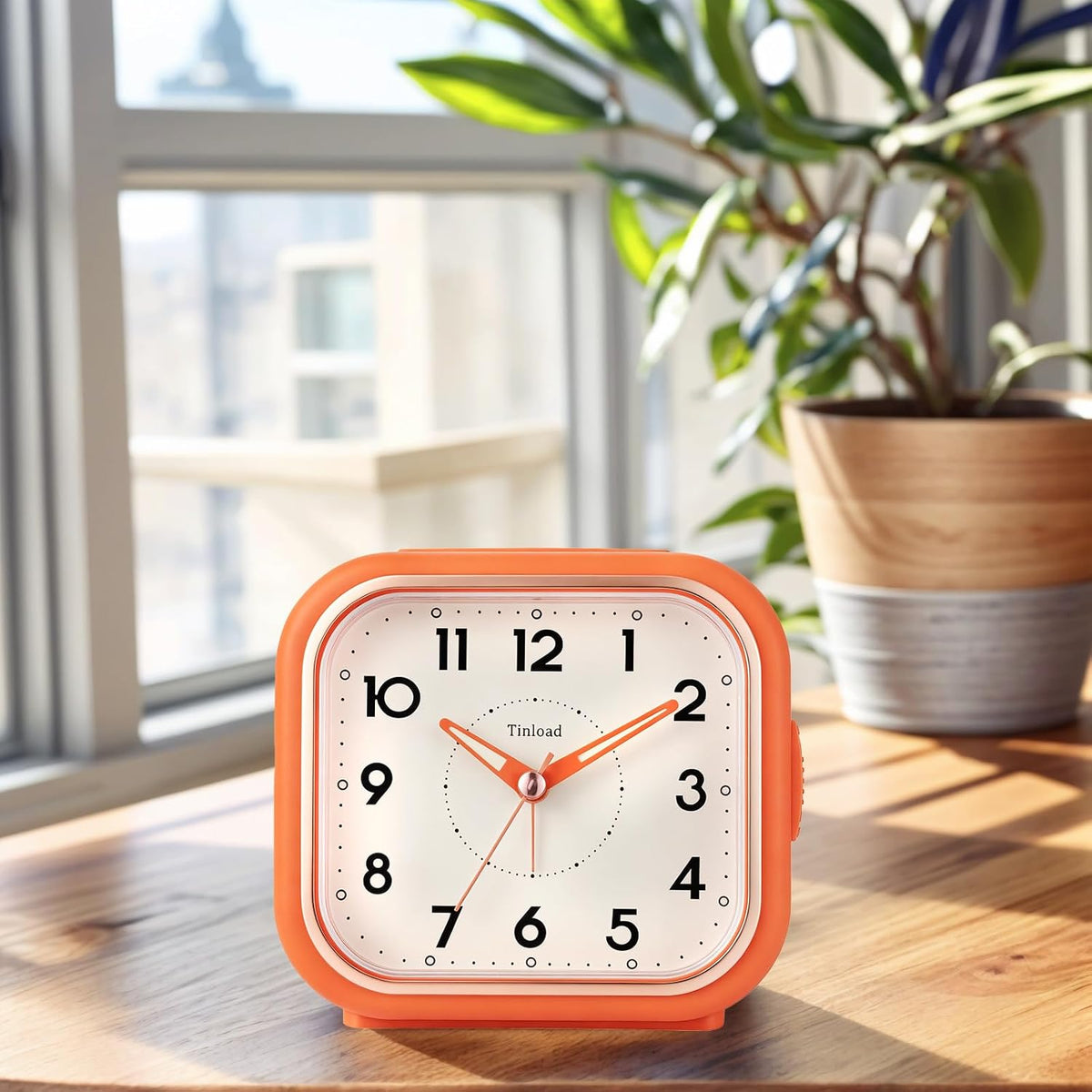 4.3" Vintage Retro Analog Alarm Clock, Super Silent Non Ticking Clock with Manual Light, Snooze, Battery Operated, Simply Design, for Living Room, Bedroom, Bedside, Desk(Green-V2)