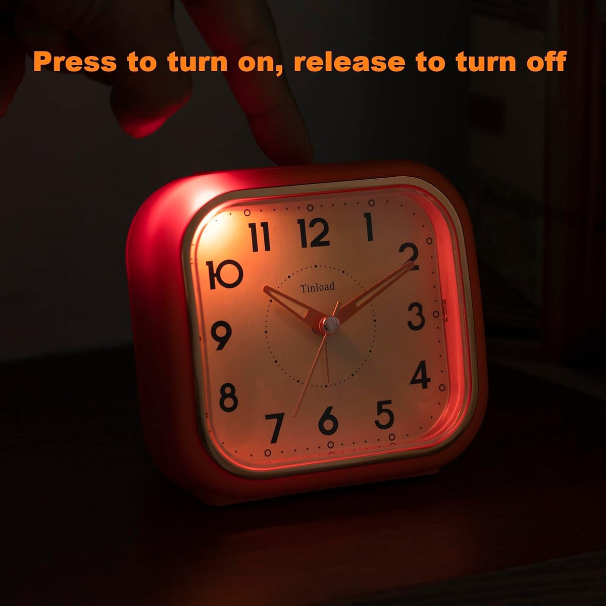 4.3" Vintage Retro Analog Alarm Clock, Super Silent Non Ticking Clock with Manual Light, Snooze, Battery Operated, Simply Design, for Living Room, Bedroom, Bedside, Desk(Green-V2)