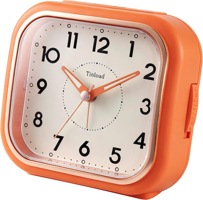 4.3" Vintage Retro Analog Alarm Clock, Super Silent Non Ticking Clock with Manual Light, Snooze, Battery Operated, Simply Design, for Living Room, Bedroom, Bedside, Desk(Green-V2)