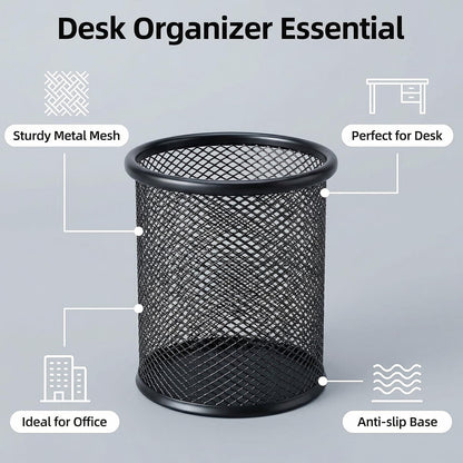 Pen Holder Pencil Holder Mesh Metal Pen Cup Holder Pencil Cup Holder for Desk Office Home Pen Organizer Black