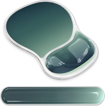 AKIT Ergonomic Mouse Pad and Keyboard Wrist Rest Set, Gel Mousepad, Green