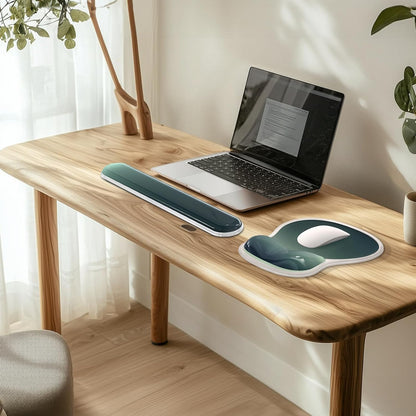 AKIT Ergonomic Mouse Pad and Keyboard Wrist Rest Set, Gel Mousepad, Green