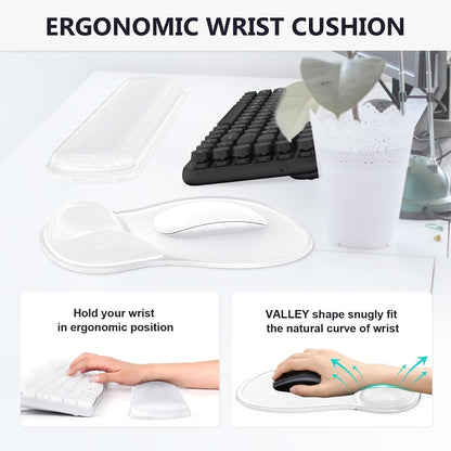 AKIT Ergonomic Mouse Pad and Keyboard Wrist Rest Set, Gel Mousepad, Green