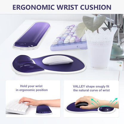 AKIT Ergonomic Mouse Pad and Keyboard Wrist Rest Set, Gel Mousepad, Green