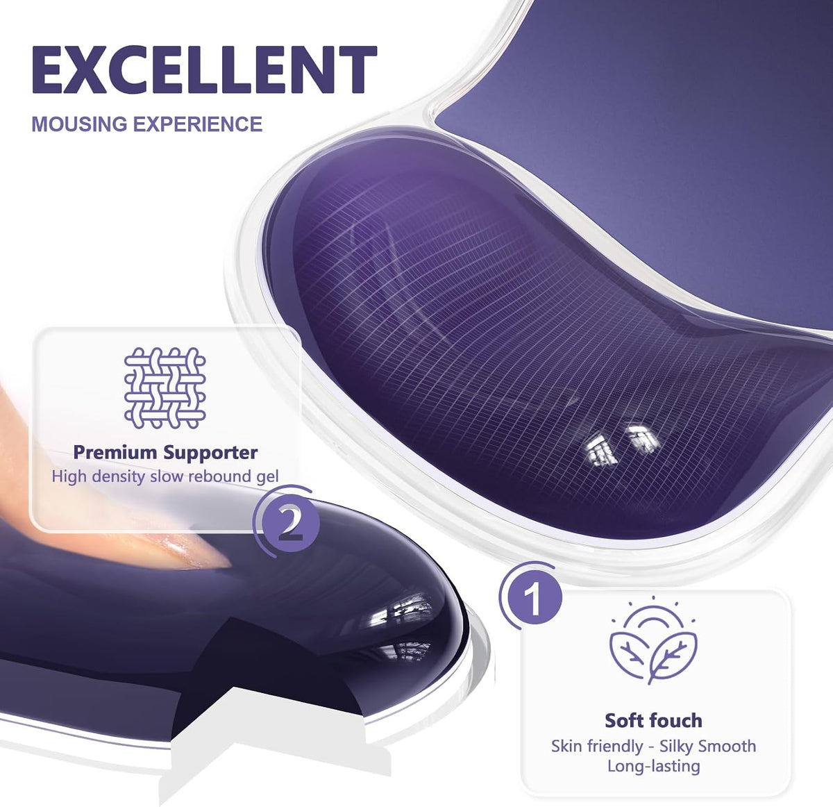 AKIT Ergonomic Mouse Pad and Keyboard Wrist Rest Set, Gel Mousepad, Green