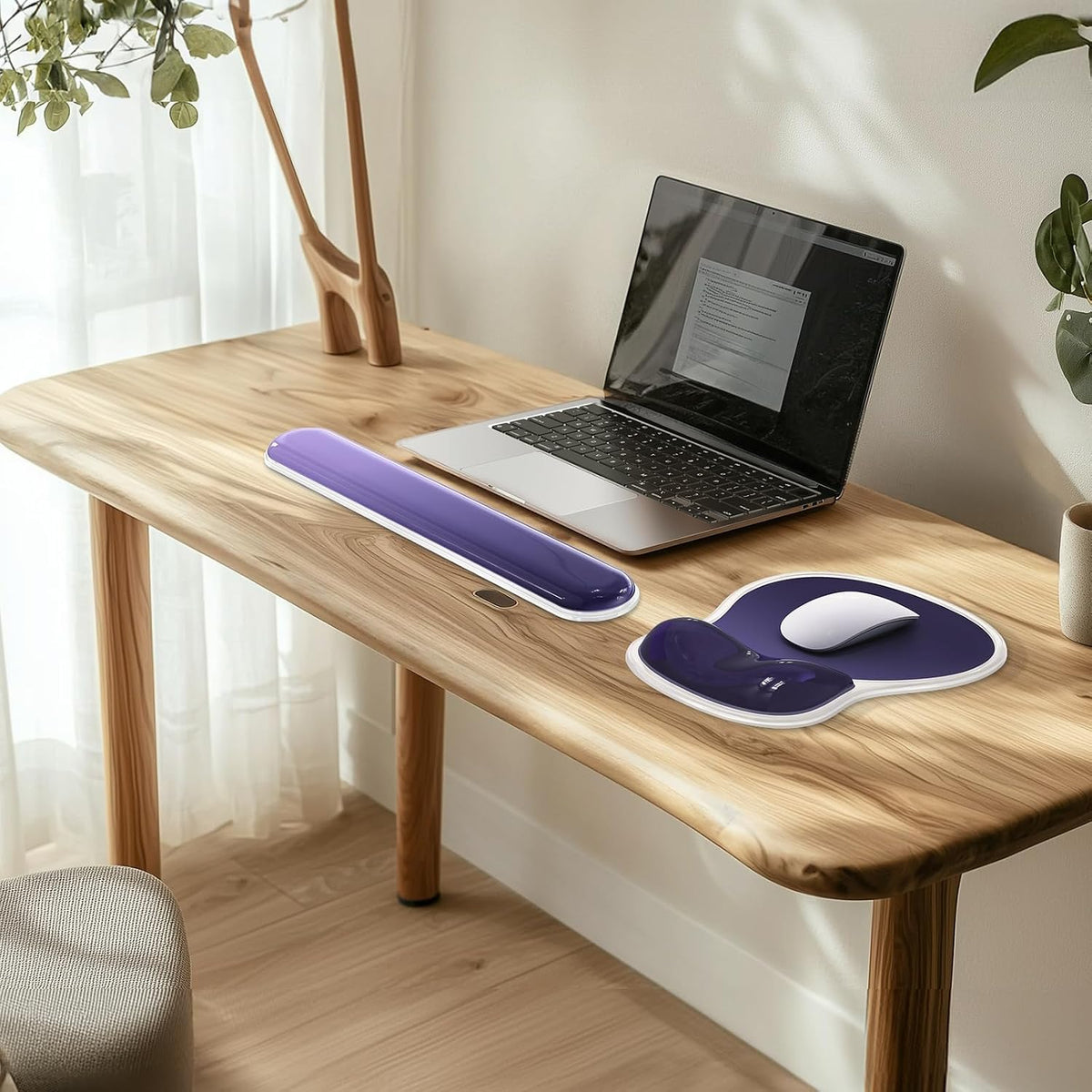 AKIT Ergonomic Mouse Pad and Keyboard Wrist Rest Set, Gel Mousepad, Green