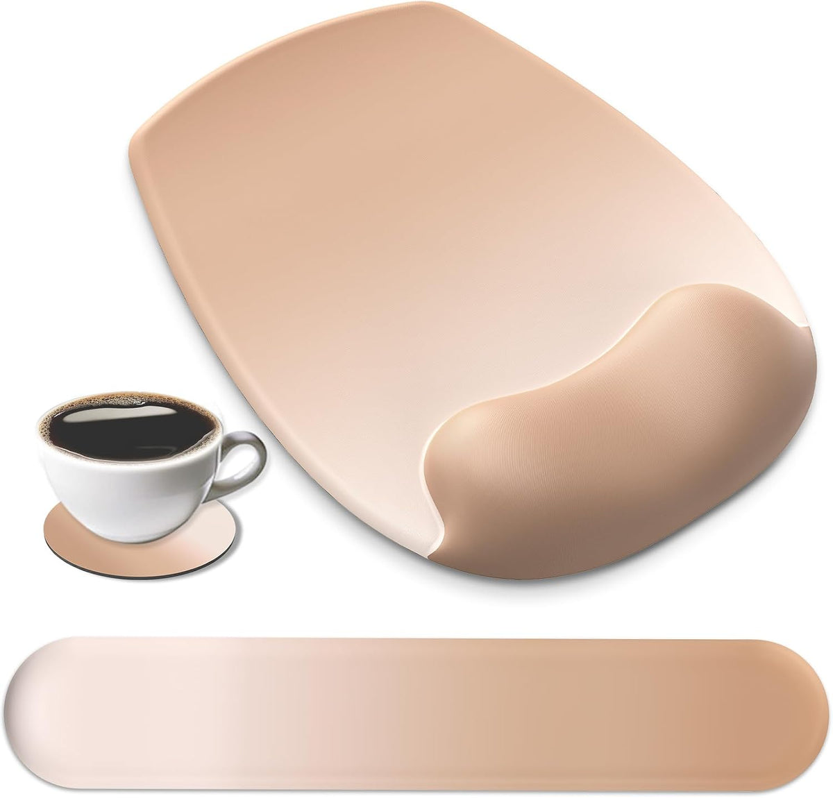 AKIT Ergonomic Mouse Pad and Keyboard Wrist Rest Set, Gel Mousepad, Green