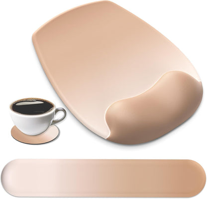 AKIT Ergonomic Mouse Pad and Keyboard Wrist Rest Set, Gel Mousepad, Green