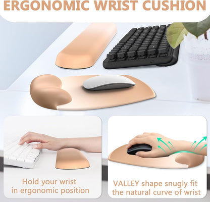 AKIT Ergonomic Mouse Pad and Keyboard Wrist Rest Set, Gel Mousepad, Green
