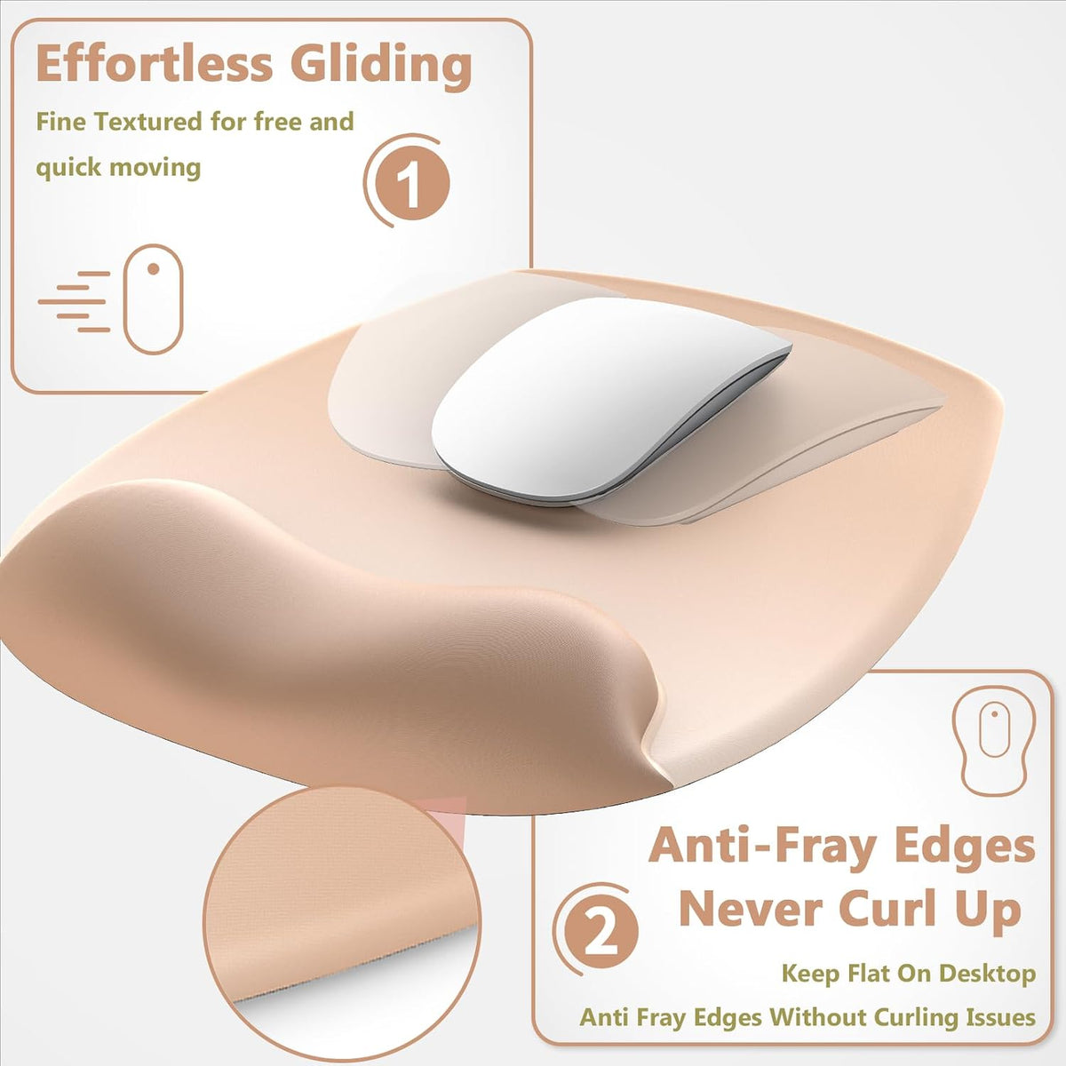 AKIT Ergonomic Mouse Pad and Keyboard Wrist Rest Set, Gel Mousepad, Green
